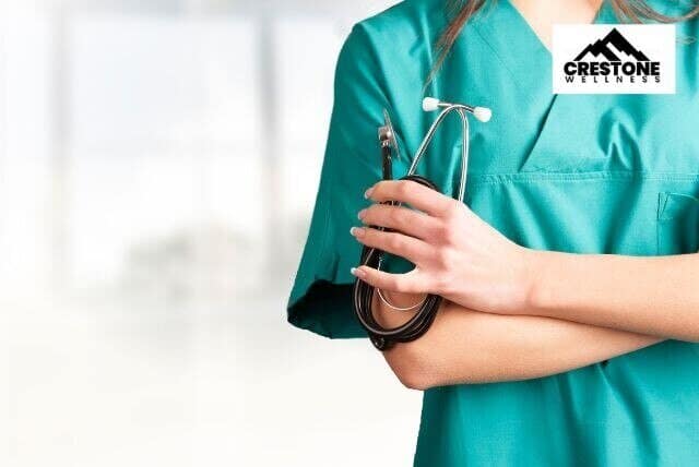A medical person holding a stethoscope