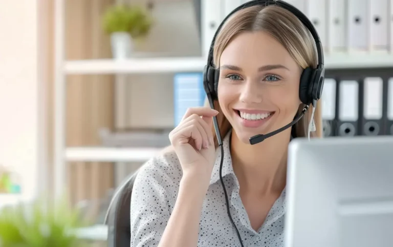 a woman happy to take a call
