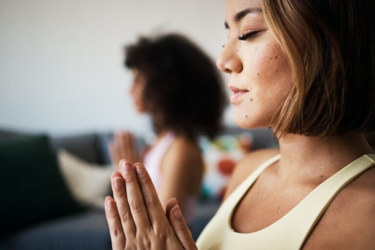 woman meditating